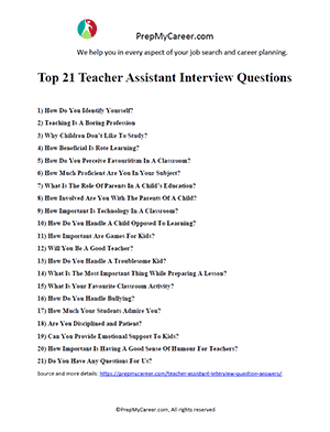 Teacher Assistant Interview Questions