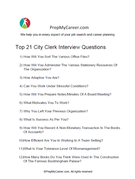 City Clerk Interview Questions
