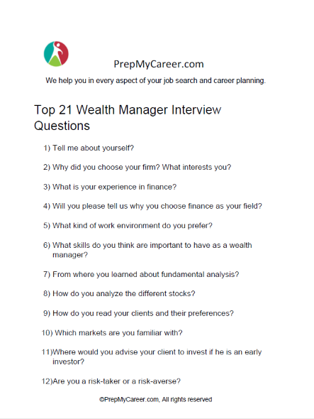 Wealth Manager Interview Questions